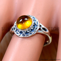 Amber 925 Sterling Silver Ring (SJWR-3164)