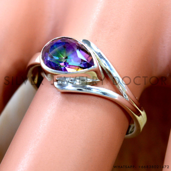 Mystic Topaz 925 Sterling Silver Ring (SJWR-3171) Mystic Topaz 925 Sterling Silver Ring (SJWR-3171)