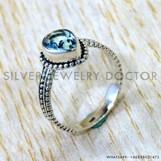 Blue Topaz 925 Sterling Silver Ring (SJWR-3173) Blue Topaz 925 Sterling Silver Ring (SJWR-3173)