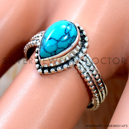 Turquoise 925 Sterling Silver Ring (SJWR-3174) Turquoise 925 Sterling Silver Ring (SJWR-3174)