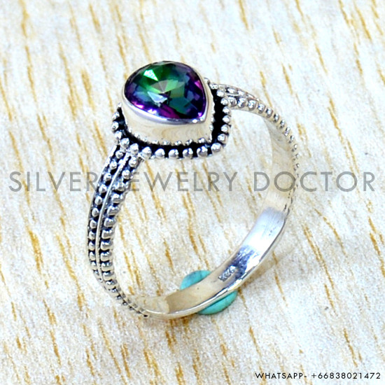Mystic Topaz 925 Sterling Silver Ring (SJWR-3175) Mystic Topaz 925 Sterling Silver Ring (SJWR-3175)