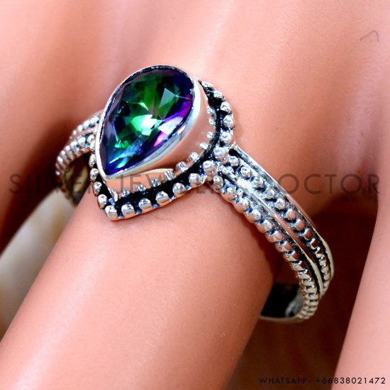 Mystic Topaz 925 Sterling Silver Ring (SJWR-3175) Mystic Topaz 925 Sterling Silver Ring (SJWR-3175)