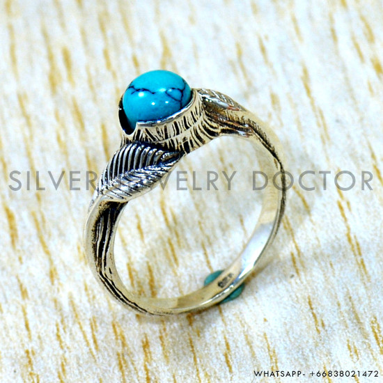 Turquoise 925 Sterling Silver Ring (SJWR-3180) Turquoise 925 Sterling Silver Ring (SJWR-3180)
