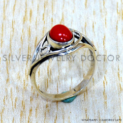 Coral 925 Sterling Silver Ring (SJWR-3184)