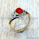 Coral 925 Sterling Silver Ring (SJWR-3184) Coral 925 Sterling Silver Ring (SJWR-3184)