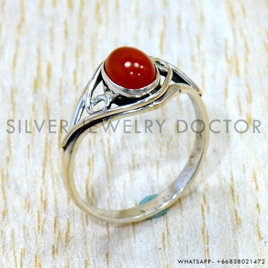 Carnelian 925 Sterling Silver Ring (SJWR-3187) Carnelian 925 Sterling Silver Ring (SJWR-3187)