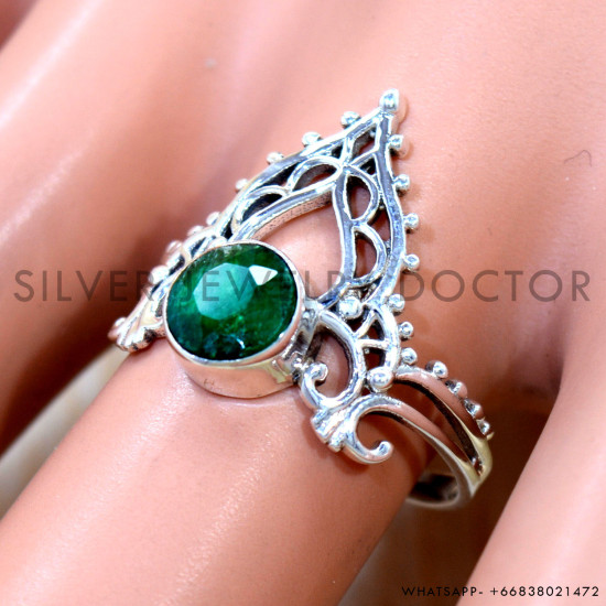 Emerald 925 Sterling Silver Ring (SJWR-3191) Emerald 925 Sterling Silver Ring (SJWR-3191)