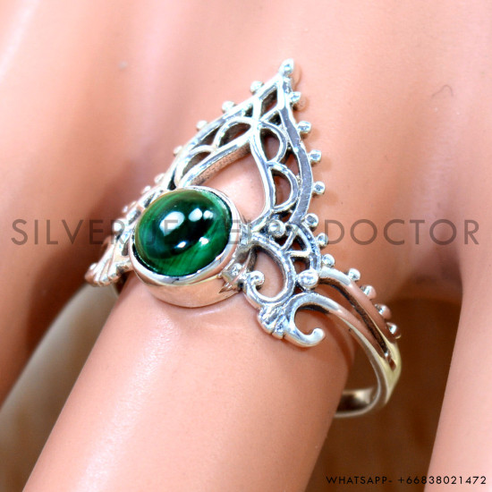 Malachite 925 Sterling Silver Ring (SJWR-3192) Malachite 925 Sterling Silver Ring (SJWR-3192)