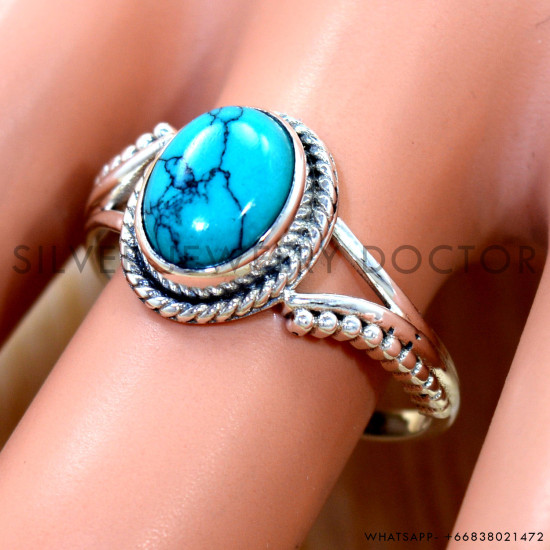 Turquoise 925 Sterling Silver Ring (SJWR-3193) Turquoise 925 Sterling Silver Ring (SJWR-3193)