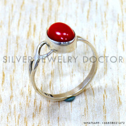 Coral 925 Sterling Silver Ring (SJWR-3198)