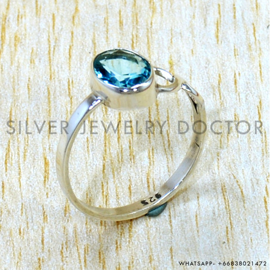 Blue Topaz 925 Sterling Silver Ring (SJWR-3199) Blue Topaz 925 Sterling Silver Ring (SJWR-3199)