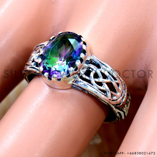 Mystic Topaz 925 Sterling Silver Ring (SJWR-3203) Mystic Topaz 925 Sterling Silver Ring (SJWR-3203)