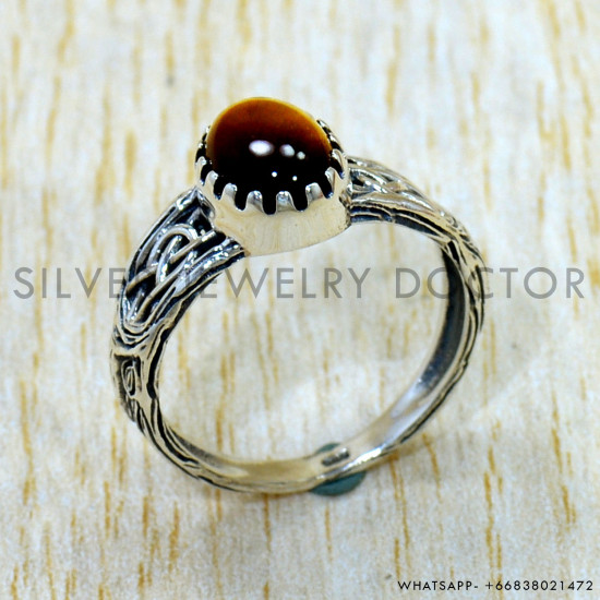 Tiger Eye 925 Sterling Silver Ring (SJWR-3204) Tiger Eye 925 Sterling Silver Ring (SJWR-3204)