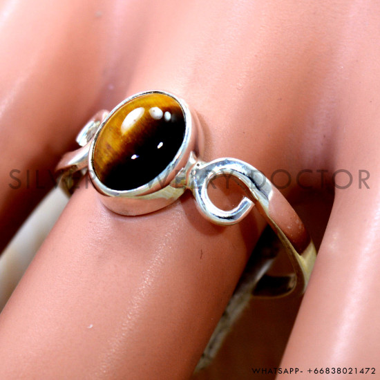 Tiger Eye 925 Sterling Silver Ring (SJWR-3212) Tiger Eye 925 Sterling Silver Ring (SJWR-3212)