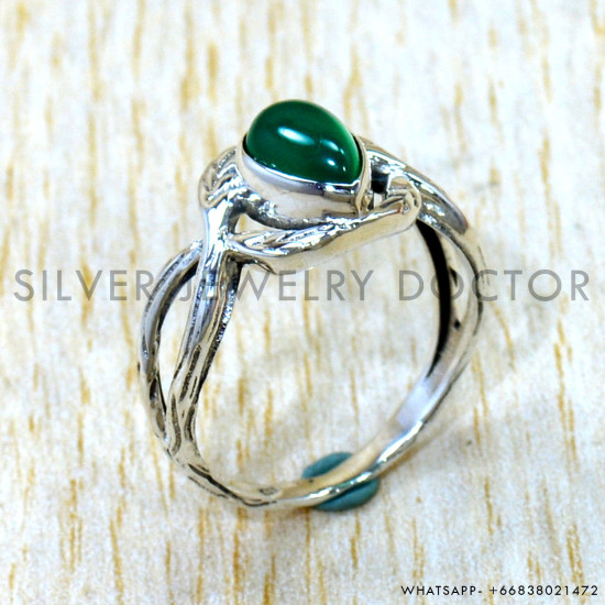 Green Onyx 925 Sterling Silver Ring (SJWR-3224) Green Onyx 925 Sterling Silver Ring (SJWR-3224)