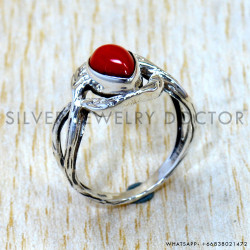 Coral 925 Sterling Silver Ring (SJWR-3227)