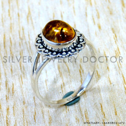 Amber 925 Sterling Silver Ring (SJWR-3229) Amber 925 Sterling Silver Ring (SJWR-3229)