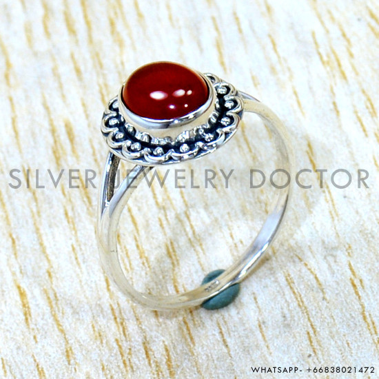 Carnelian 925 Sterling Silver Ring (SJWR-3230) Carnelian 925 Sterling Silver Ring (SJWR-3230)