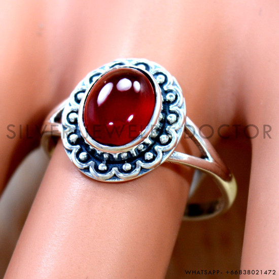 Carnelian 925 Sterling Silver Ring (SJWR-3230) Carnelian 925 Sterling Silver Ring (SJWR-3230)