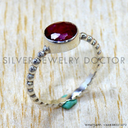 Ruby 925 Sterling Silver Ring (SJWR-3236)