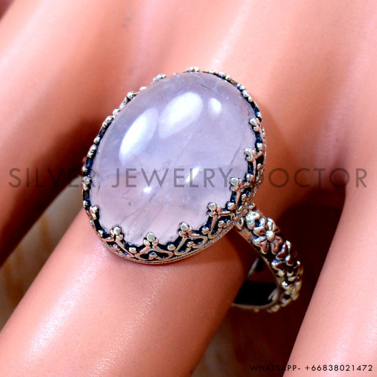 Rose Quartz 925 Sterling Silver Ring (SJWR-3238) Rose Quartz 925 Sterling Silver Ring (SJWR-3238)