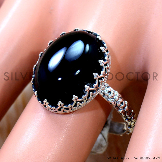 Black Onyx 925 Sterling Silver Ring (SJWR-3242) Black Onyx 925 Sterling Silver Ring (SJWR-3242)