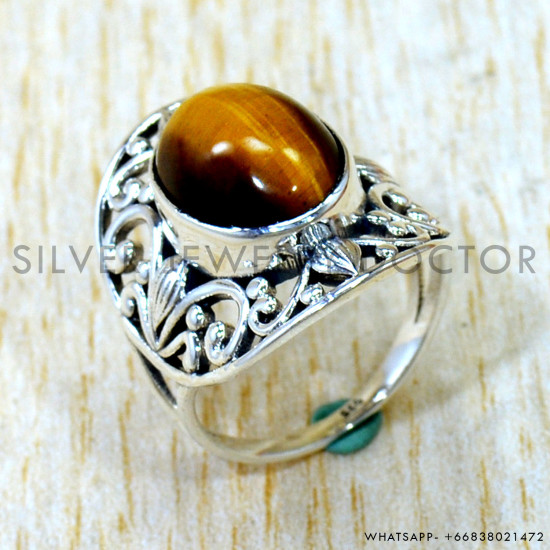 Tiger Eye 925 Sterling Silver Ring (SJWR-3245)