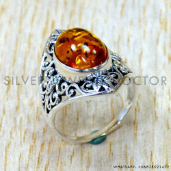 Amber 925 Sterling Silver Ring (SJWR-3250) Amber 925 Sterling Silver Ring (SJWR-3250)