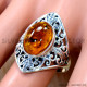 Amber 925 Sterling Silver Ring (SJWR-3250)