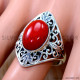 Coral 925 Sterling Silver Ring (SJWR-3252)