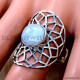 Rainbow Moonstone 925 Sterling Silver Ring (SJWR-3254)