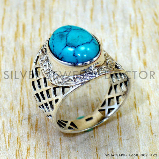 Turquoise 925 Sterling Silver Ring (SJWR-3258)