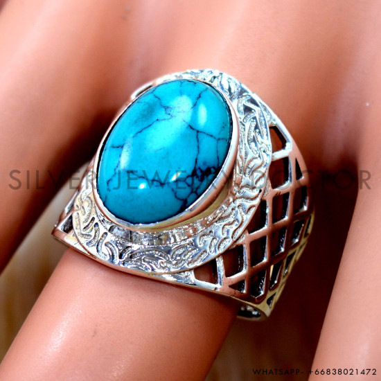 Turquoise 925 Sterling Silver Ring (SJWR-3258)