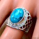 Turquoise 925 Sterling Silver Ring (SJWR-3258)