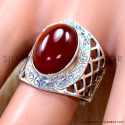 Carnelian 925 Sterling Silver Ring (SJWR-3259)