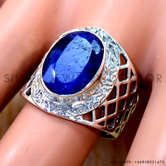 Sapphire 925 Sterling Silver Ring (SJWR-3260)