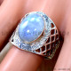 Rainbow Moonstone 925 Sterling Silver Ring (SJWR-3261)