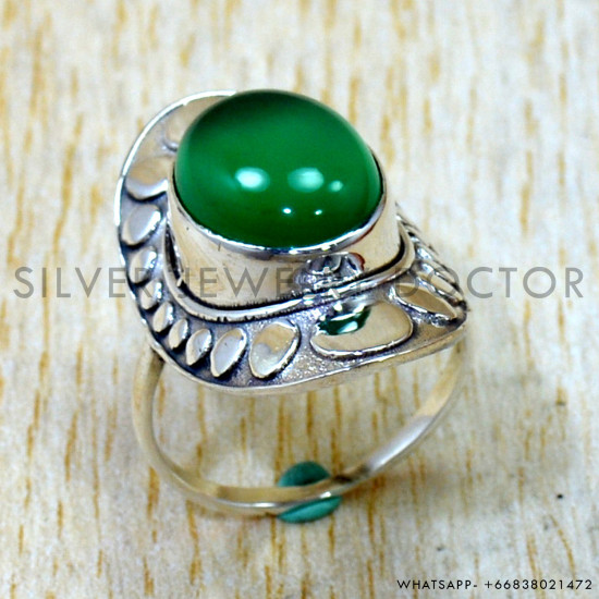 Green Onyx 925 Sterling Silver Ring (SJWR-3270)