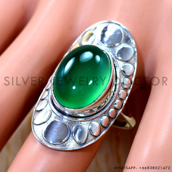Green Onyx 925 Sterling Silver Ring (SJWR-3270)