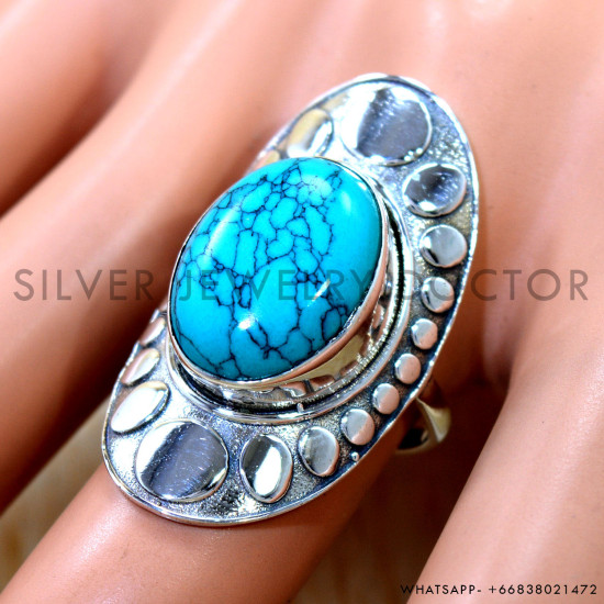 Turquoise 925 Sterling Silver Ring (SJWR-3272)