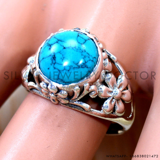 Turquoise 925 Sterling Silver Ring (SJWR-3273)