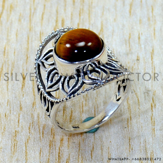 Tiger Eye 925 Sterling Silver Ring (SJWR-3278)