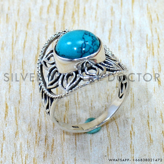 Turquoise 925 Sterling Silver Ring (SJWR-3282)