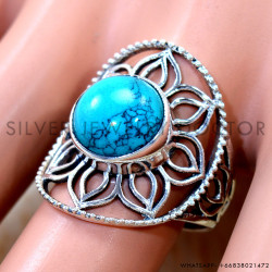 Turquoise 925 Sterling Silver Ring (SJWR-3282)