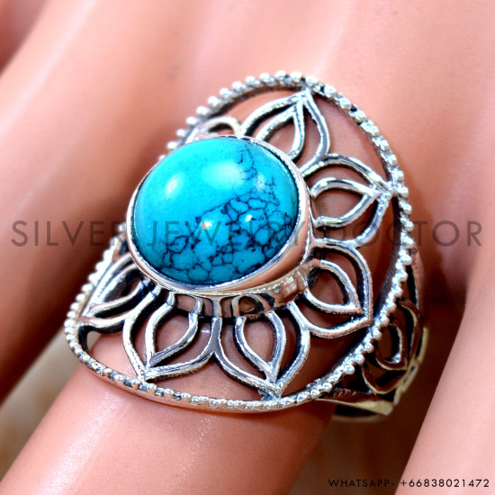 Turquoise 925 Sterling Silver Ring (SJWR-3282)