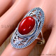 Coral 925 Sterling Silver Ring (SJWR-3283)