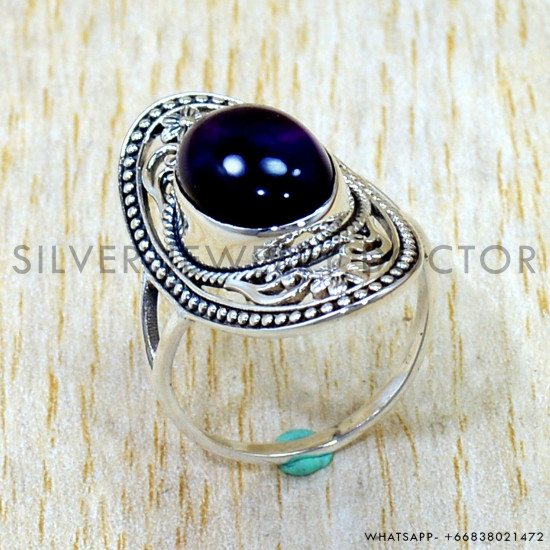 Amethyst 925 Sterling Silver Ring (SJWR-3284)