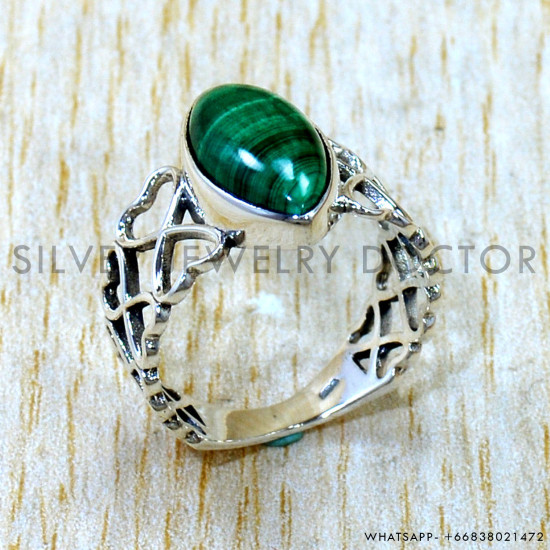 Malachite 925 Sterling Silver Ring (SJWR-3289)