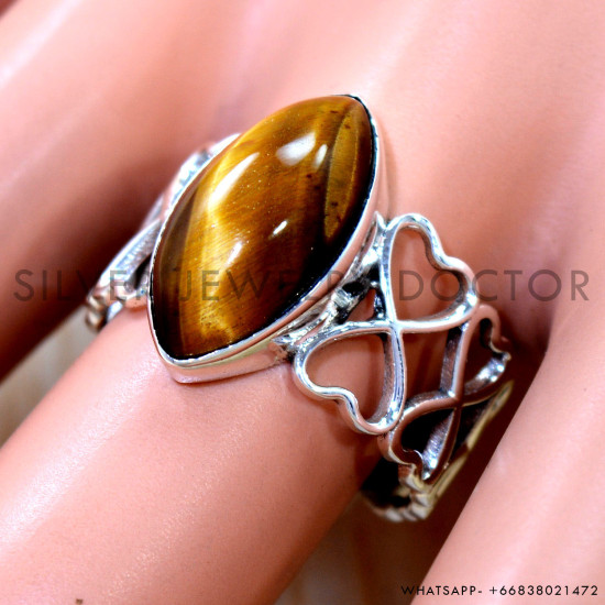 Tiger Eye 925 Sterling Silver Ring (SJWR-3291)