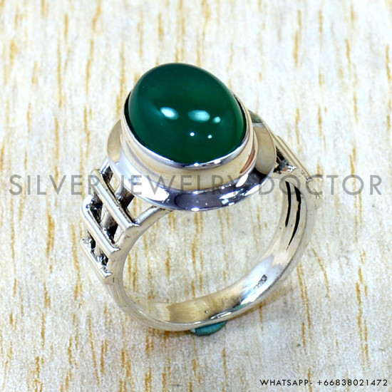 Green Onyx 925 Sterling Silver Ring (SJWR-3293)